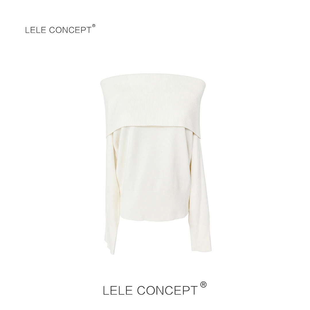 LELE CONCEPT丨「丽」法式轻奢气质款两色大领上衣S1146