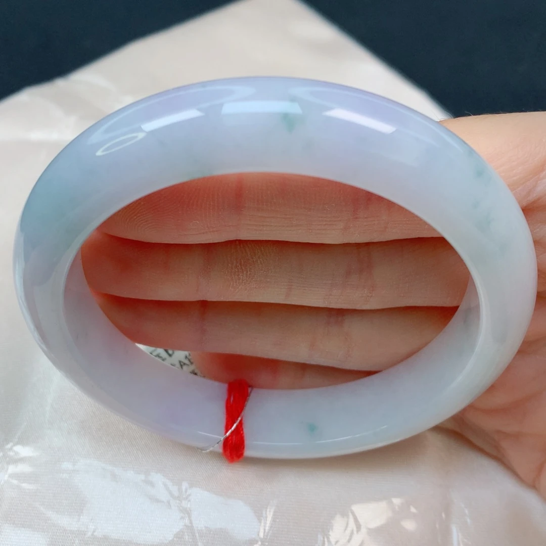 未镶嵌手镯翡翠60.7正圈，淡莫奈，014