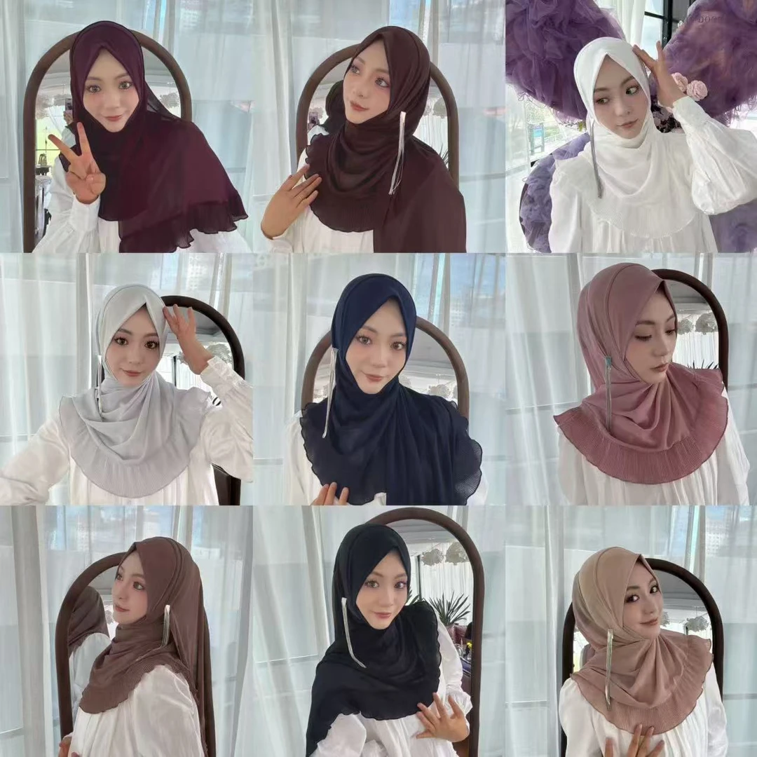 陕.专属精品荷叶直角边沙特雪纺绕巾