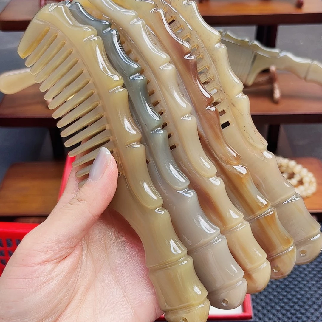 手工制作纯牛角梳子