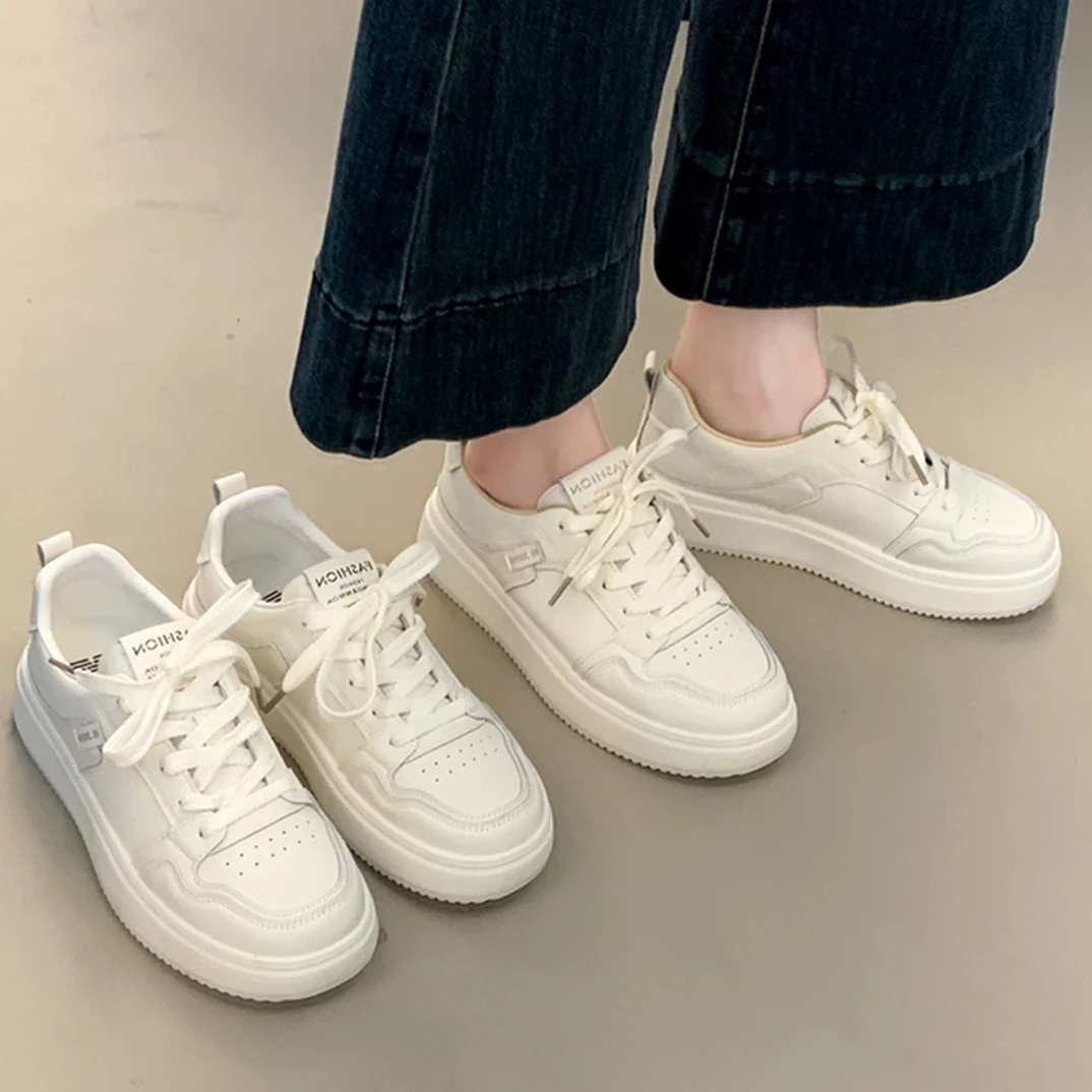【Y602】小白鞋休闲轻便舒适板鞋~2025秋季新款百搭厚底鞋4厘米