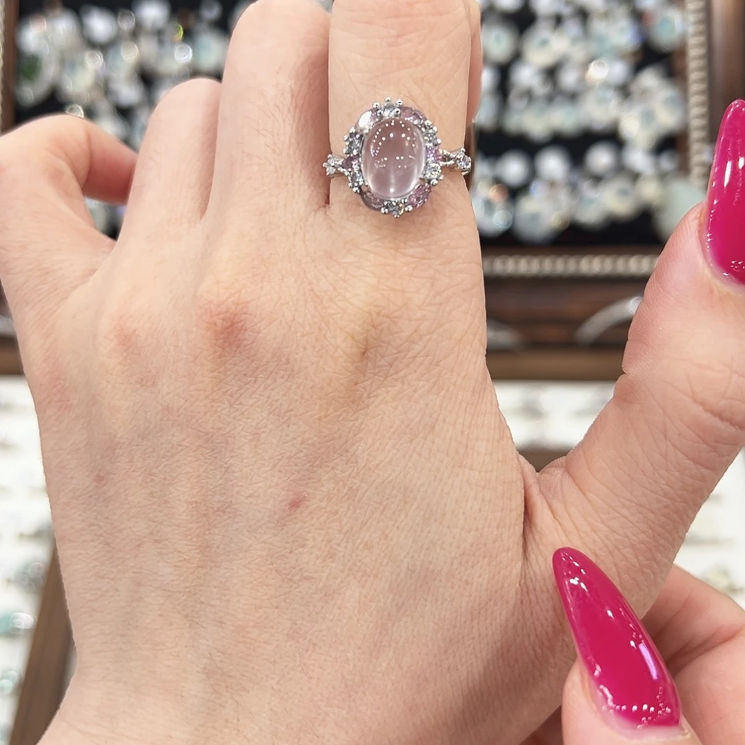 银S925镶嵌烟晶戒指