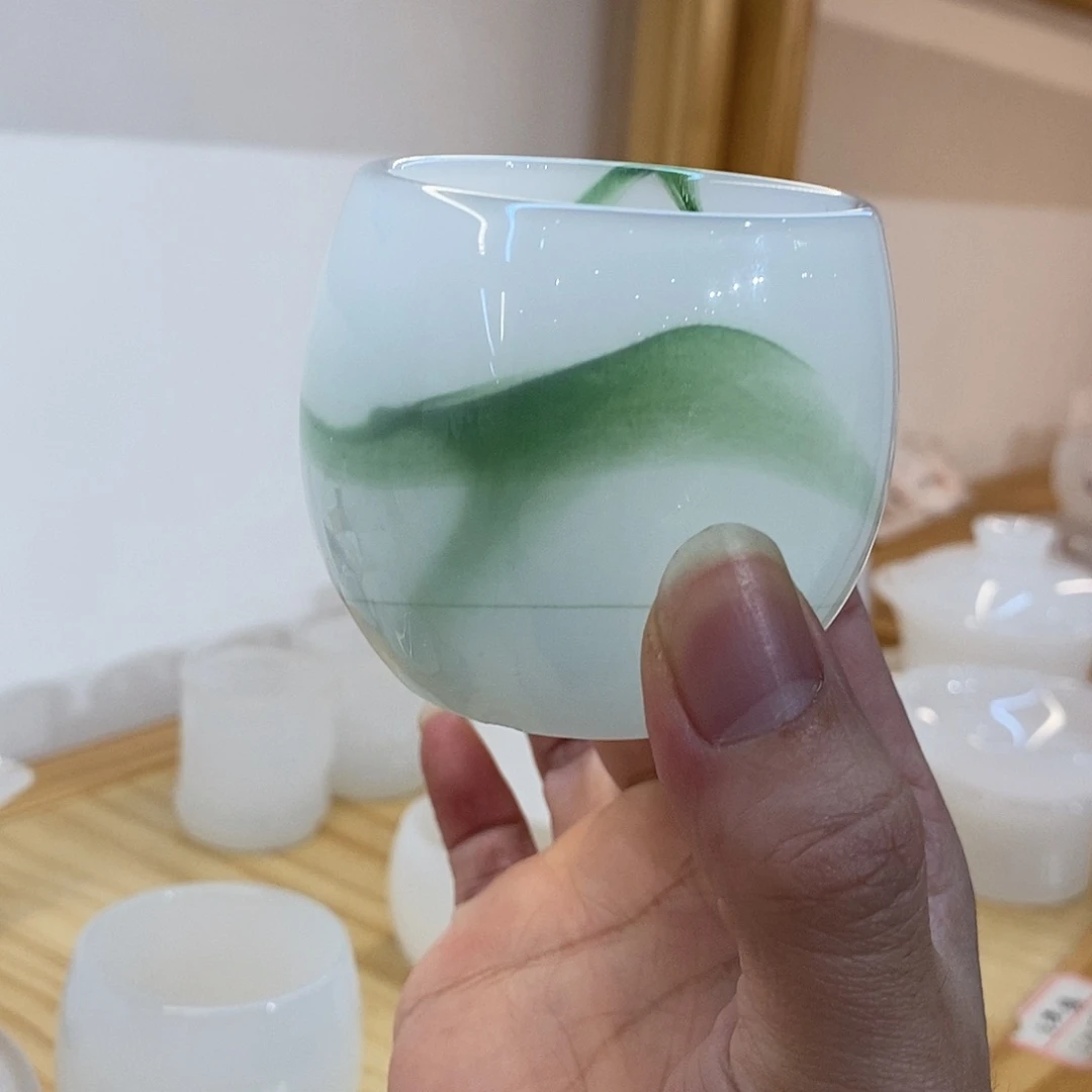 琉璃手工艺品漂绿主人杯