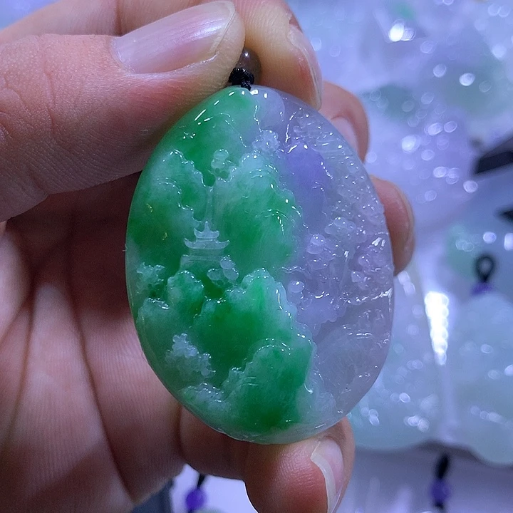 颈饰未镶嵌翡翠天然翡翠A货吊坠