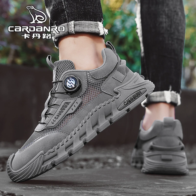 意大利卡丹路旋转男鞋夏季透气薄款镂空网面运动鞋防滑登山旅游鞋