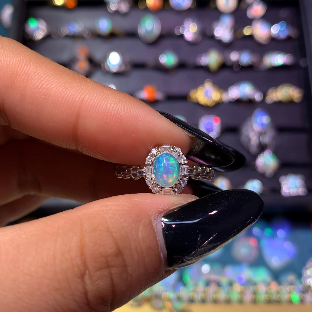 欧泊银S925镶嵌戒指款