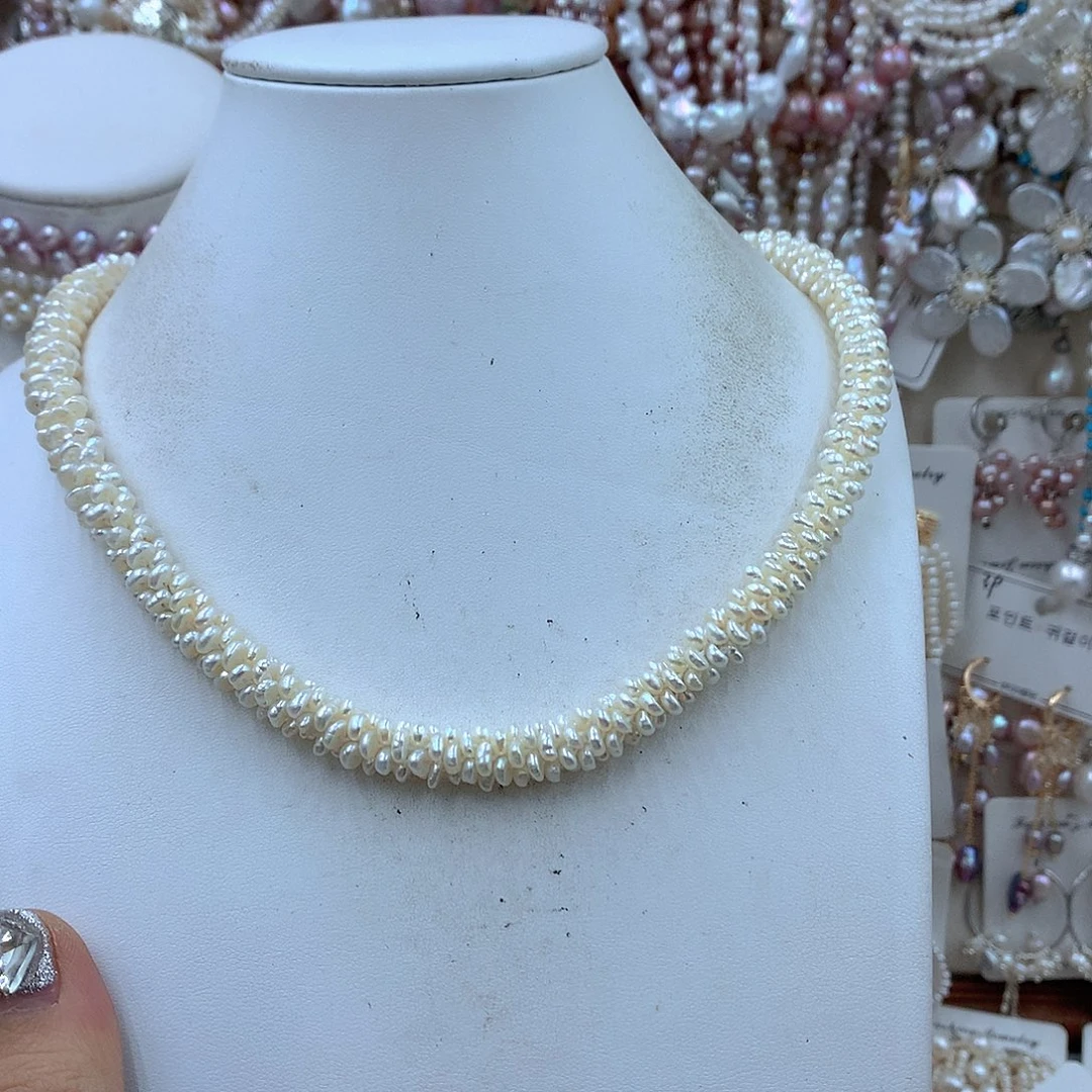 奋****淡水珍珠银S925镶嵌耳饰