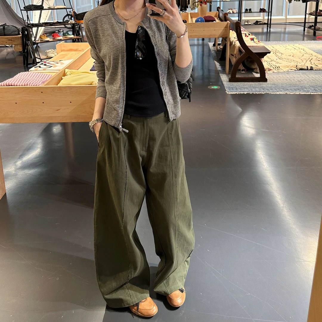 YYL 橄榄绿休闲裤 2025秋款上新autumn  QKML2505403