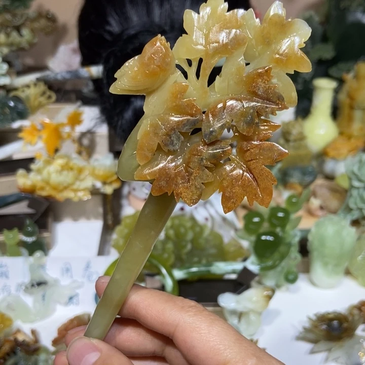 蛇纹石玉未镶嵌发饰