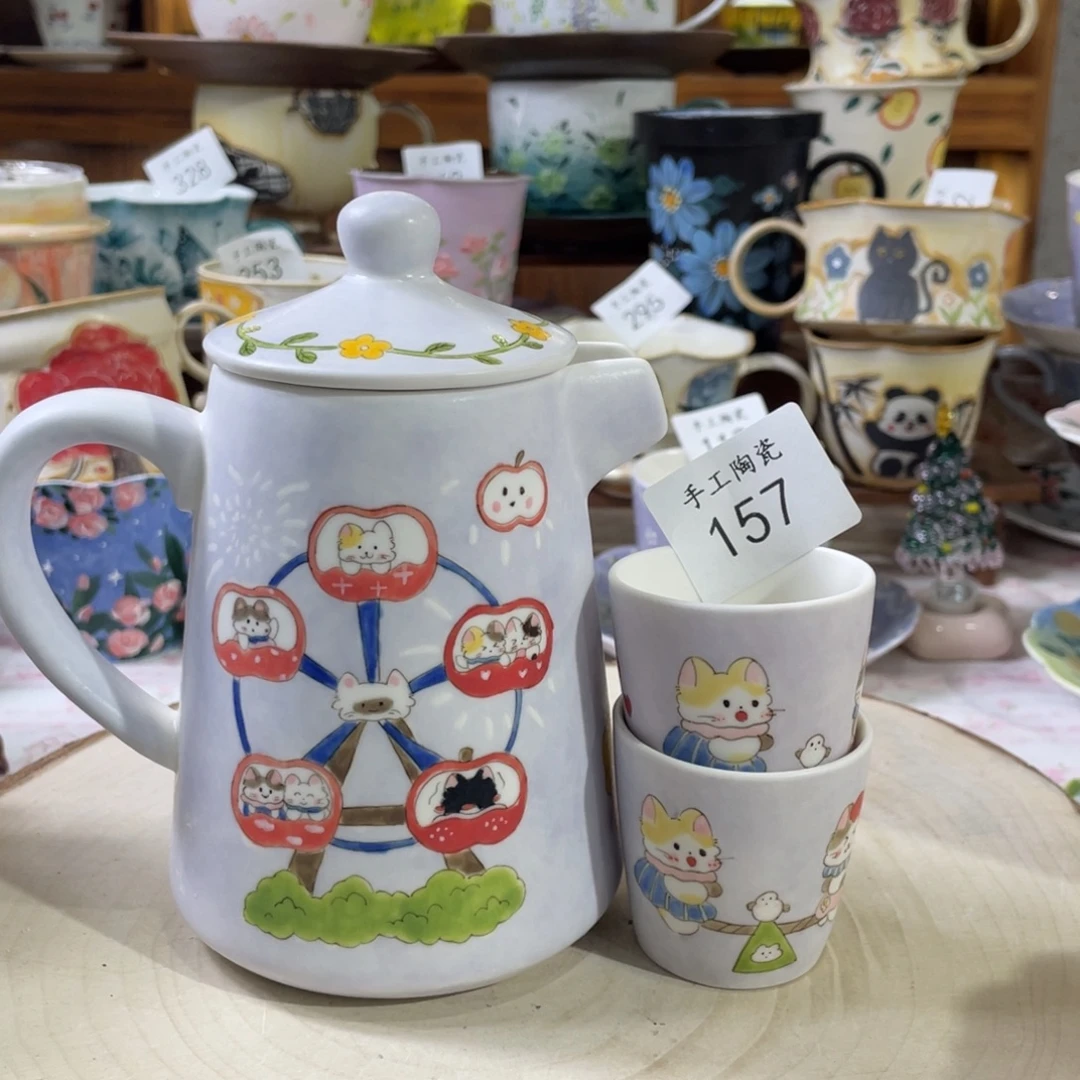 景德镇手工陶瓷一壶两杯157