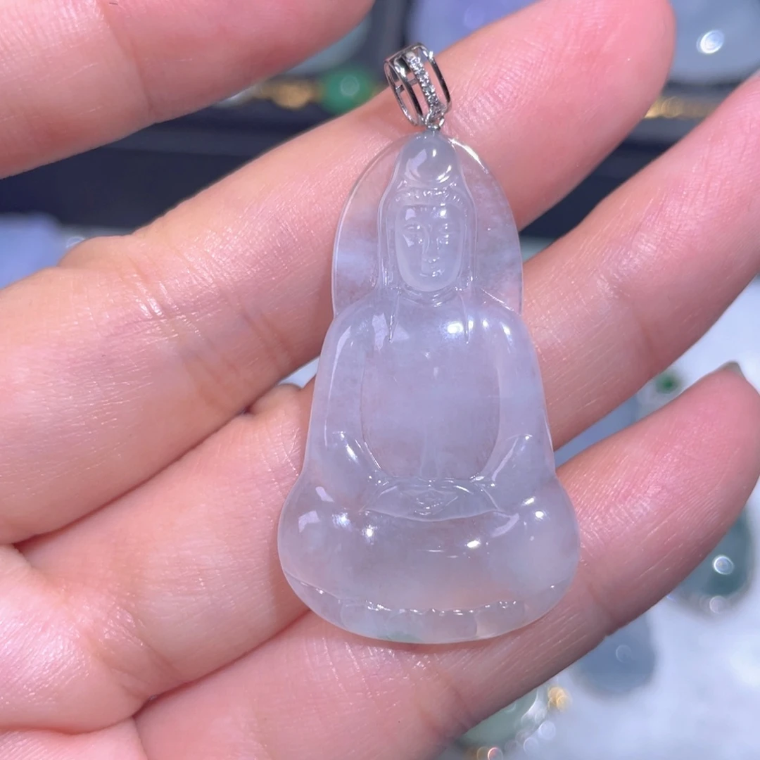颈饰18K金镶嵌翡翠翡翠