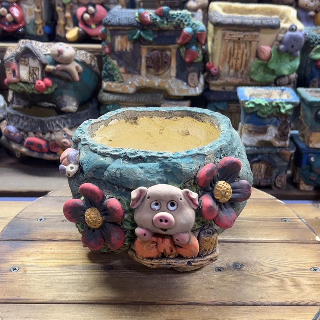 红陶嘻哈多肉花盆