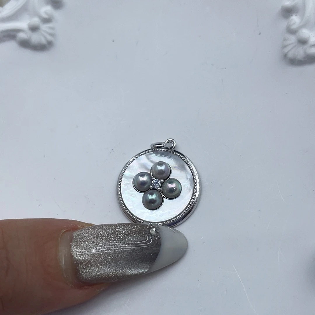 海水珍珠吊坠(不含链)银S925镶嵌