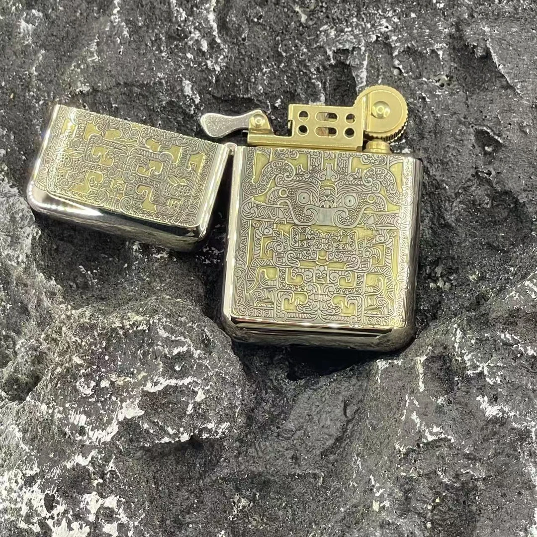 ZORRO防风煤油打火机饕餮错金银盔甲五面雕刻高档男士限量送礼