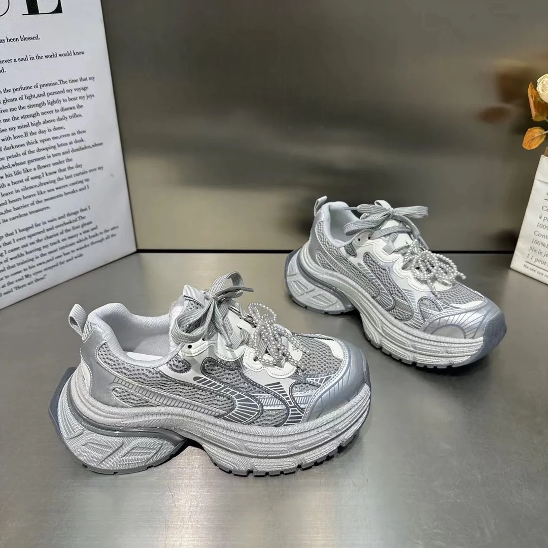 58126【巴黎PRO 】达思图网红同款厚底老爹鞋百搭圆头运动休闲鞋