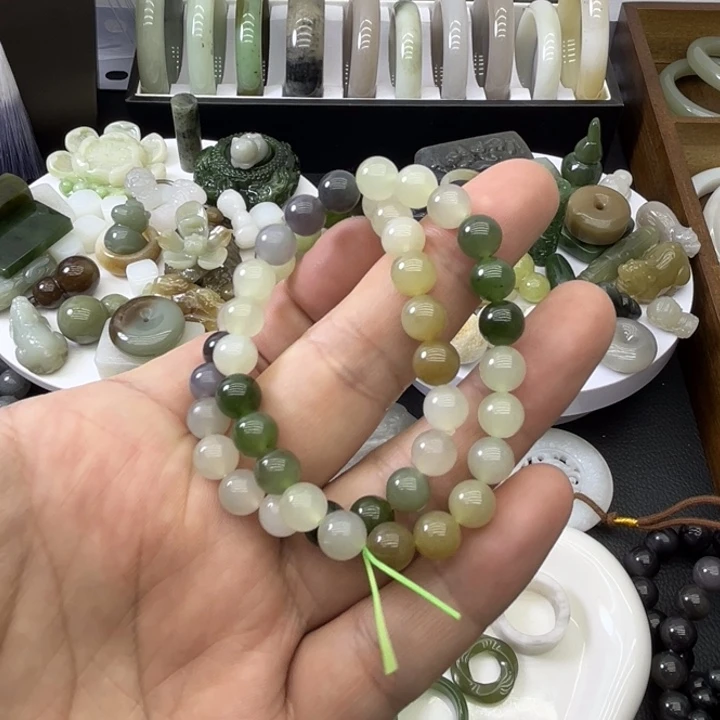 和田玉未镶嵌手链多宝