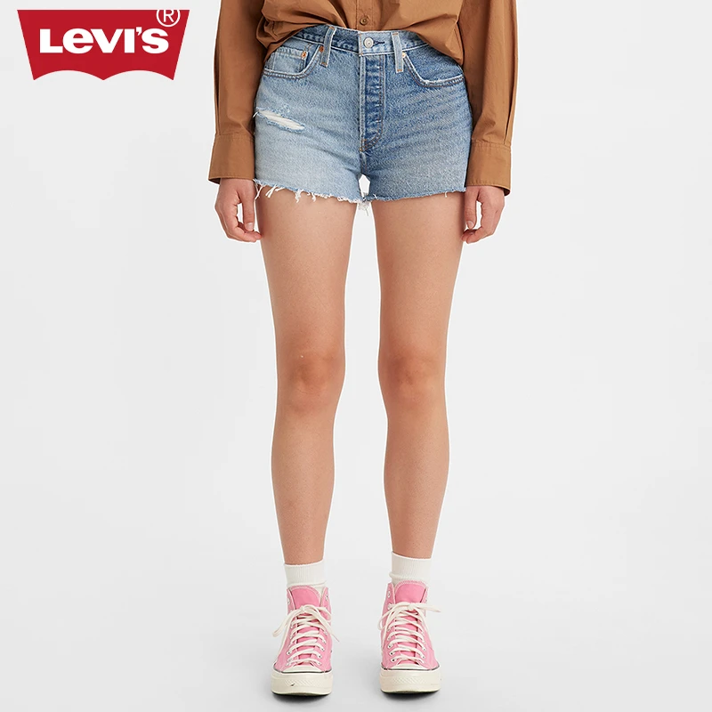 【商场同款】Levi's李维斯女士501牛仔短裤个性拼色潮流A5314-0000