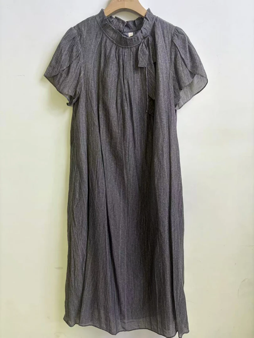 【YY631】系带夏季新款宽松休闲气质减龄连衣裙