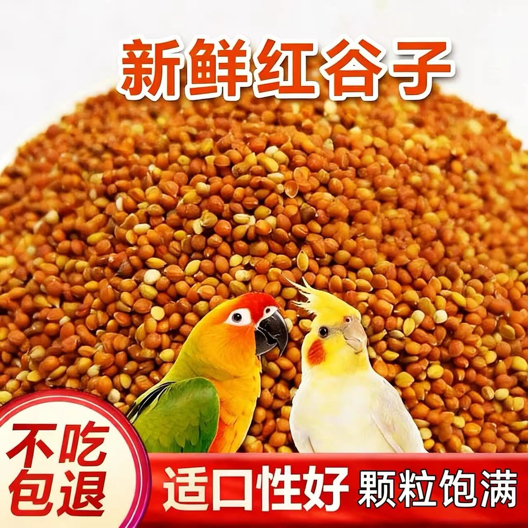 精品新红谷子鸟粮 鹦鹉鸟食饲料 玉鸟丝雀文鸟珍珠麻料黄鸟虎皮等