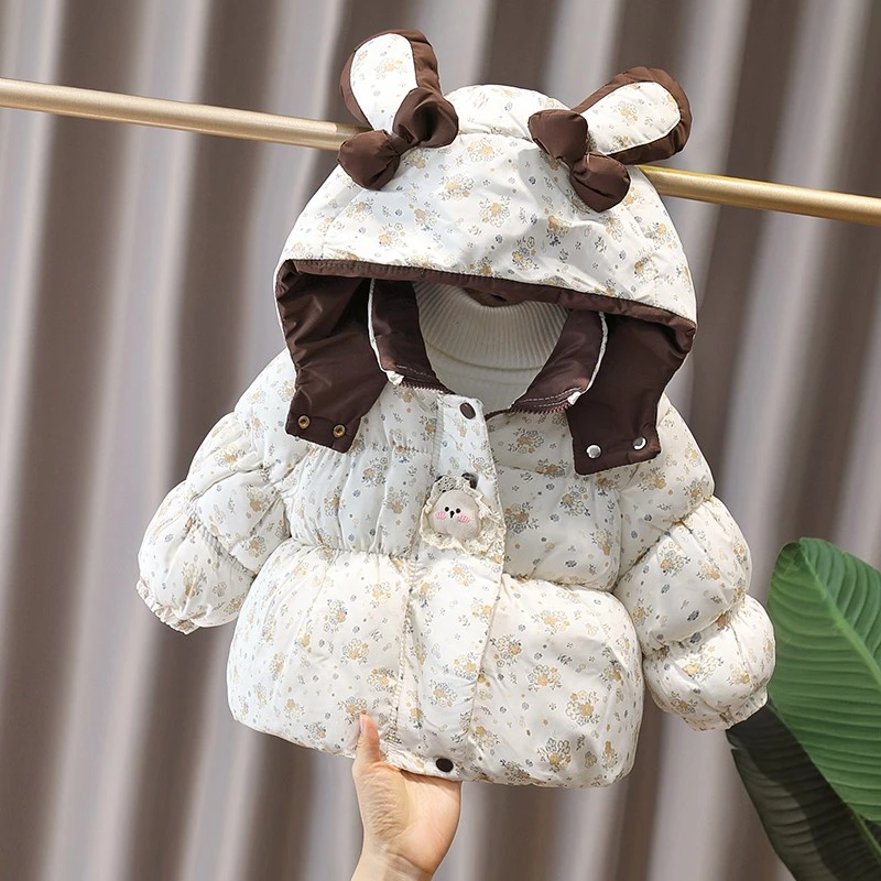 女童碎花棉服冬季2025新款儿童冬装洋气时髦加厚可爱森系棉衣外套