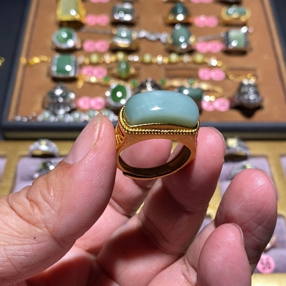 和田玉（碧玉）戒指未镶嵌