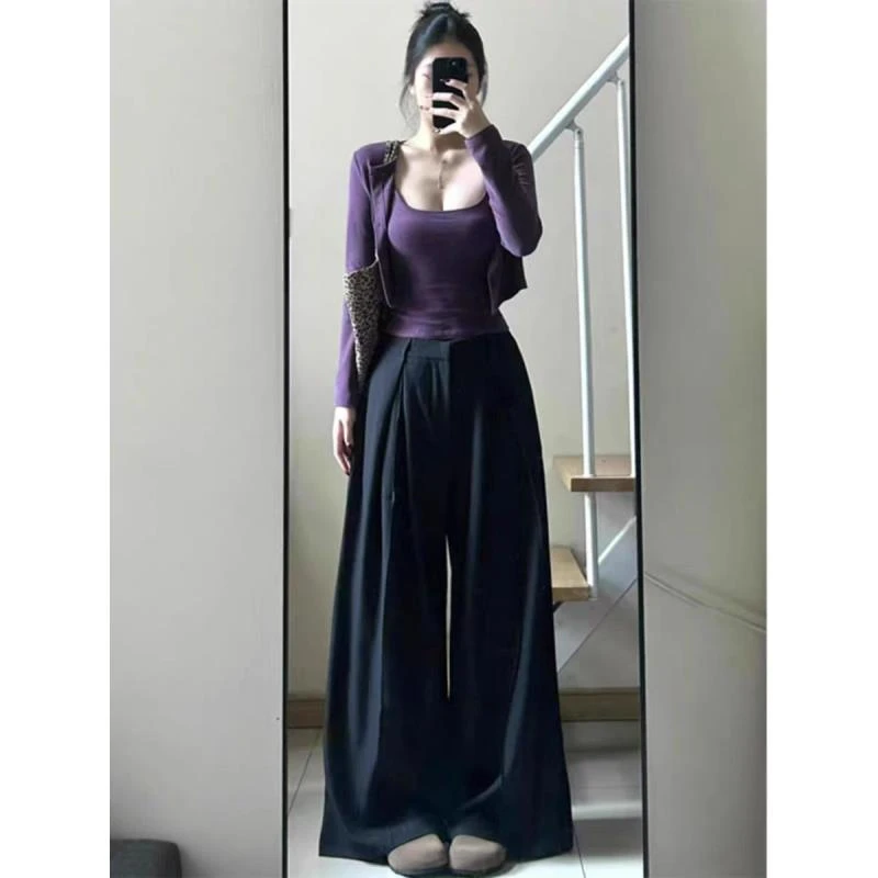 大码针织开衫背心吊带时尚休闲女装套装-25017