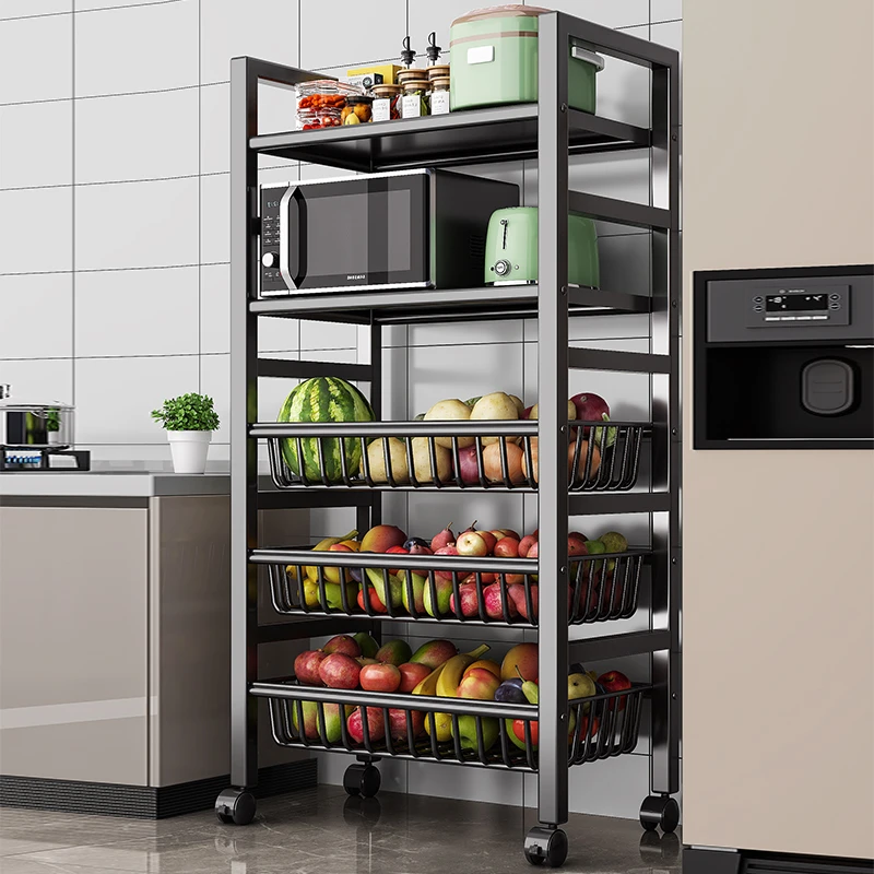 厨房货架置物架烤箱多功能微波炉收纳架储物架家用储物柜落地式