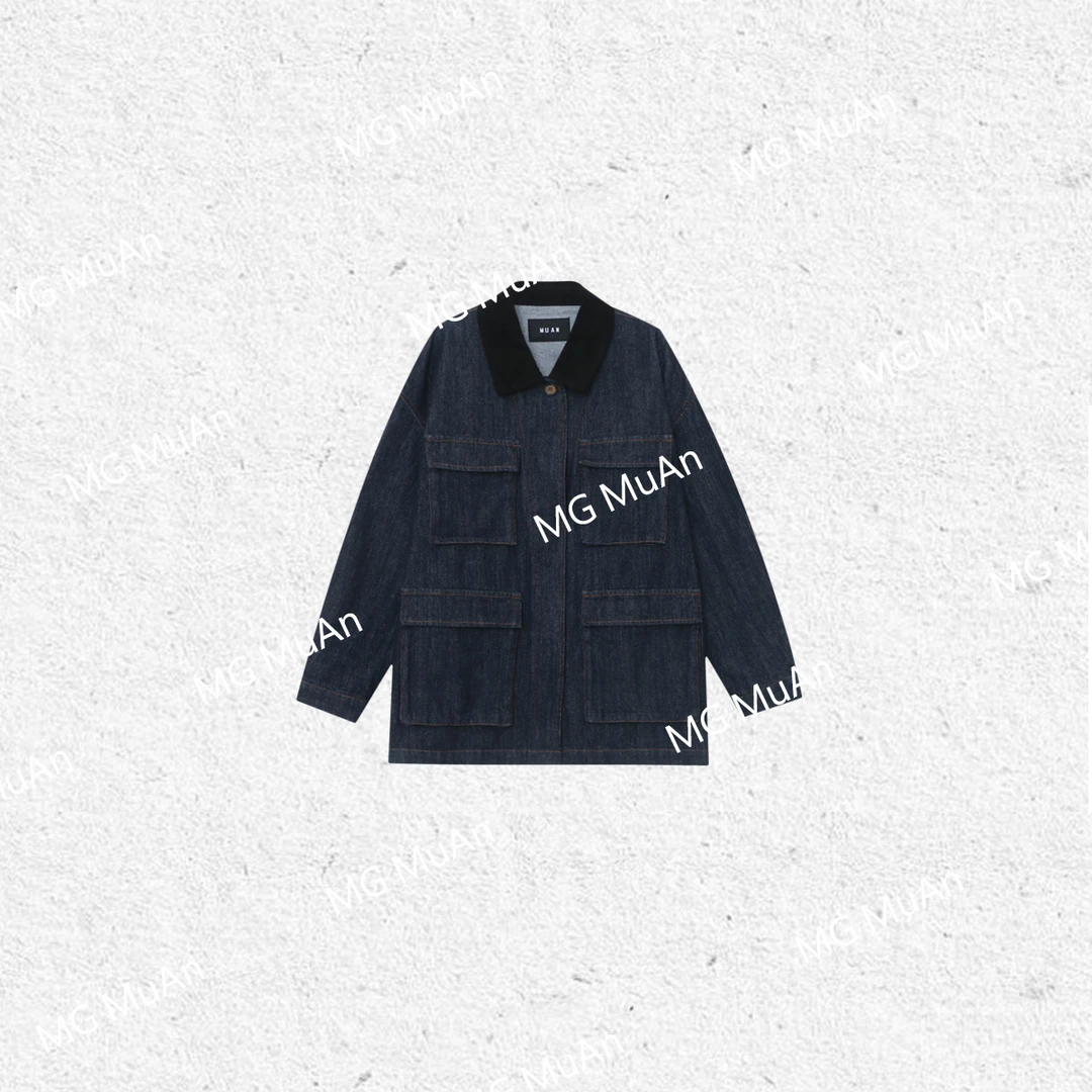 木小妹MUAN：《美式工装外套》复古港风牛仔长袖外套上衣女DG-80180