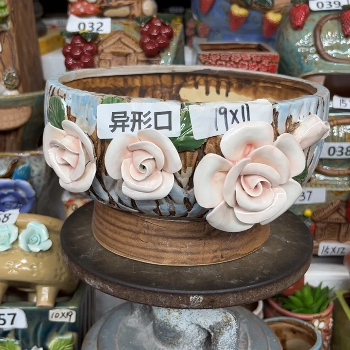 紫砂花盆粗陶材质多肉花盆