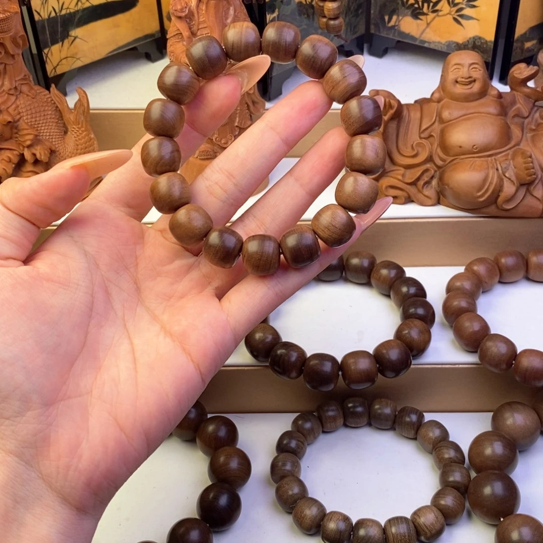 檀香木手串/手链凌奶香1314单圈沉水黑肉