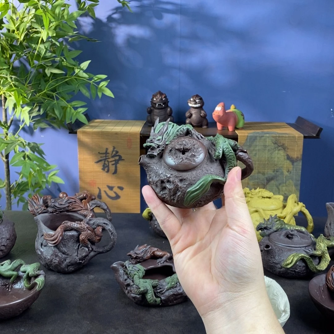 ****冯紫砂茶壶紫砂 龙壶