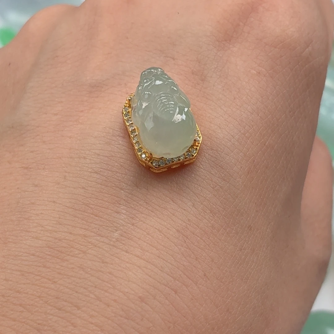 翡翠银S925镶嵌颈饰天然A货翡翠