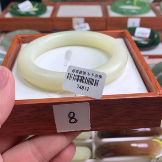 和田玉手镯未镶嵌57