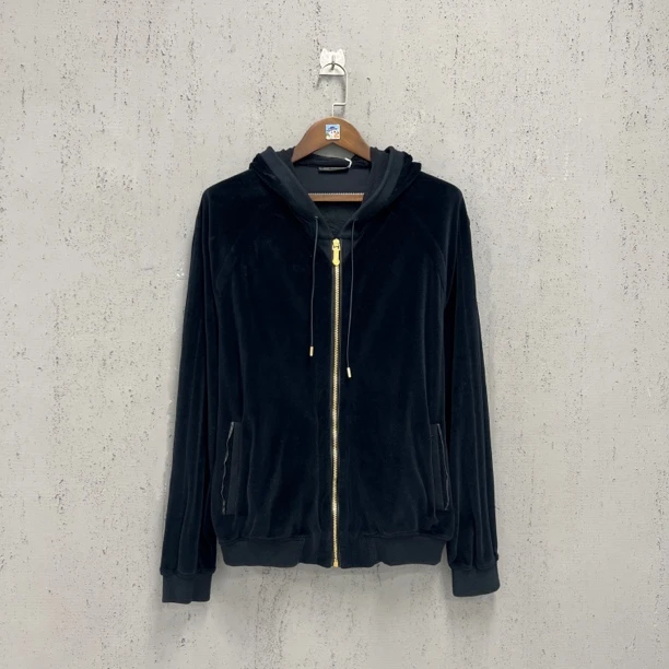 99新 VERSACE/范思哲 范思哲黑色后背皮标美杜莎人头拉链外套xl码