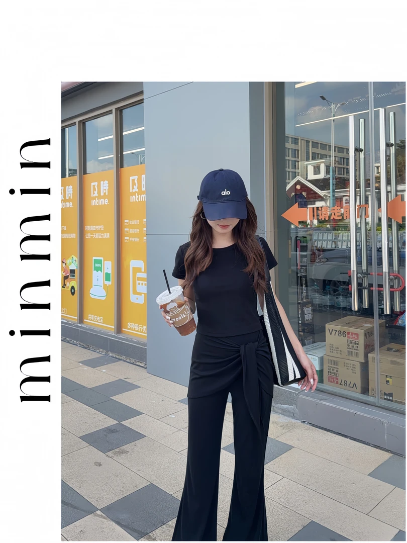 【Minmin】韩系松弛感休闲运动套装女夏季小个子显瘦两件套6153