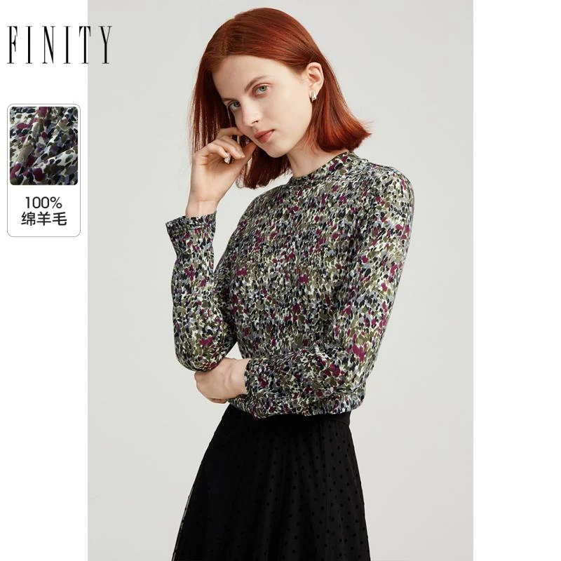 【粉丝专享】FINITY 简约休闲百搭印花打底时尚T恤 F20UDA012T