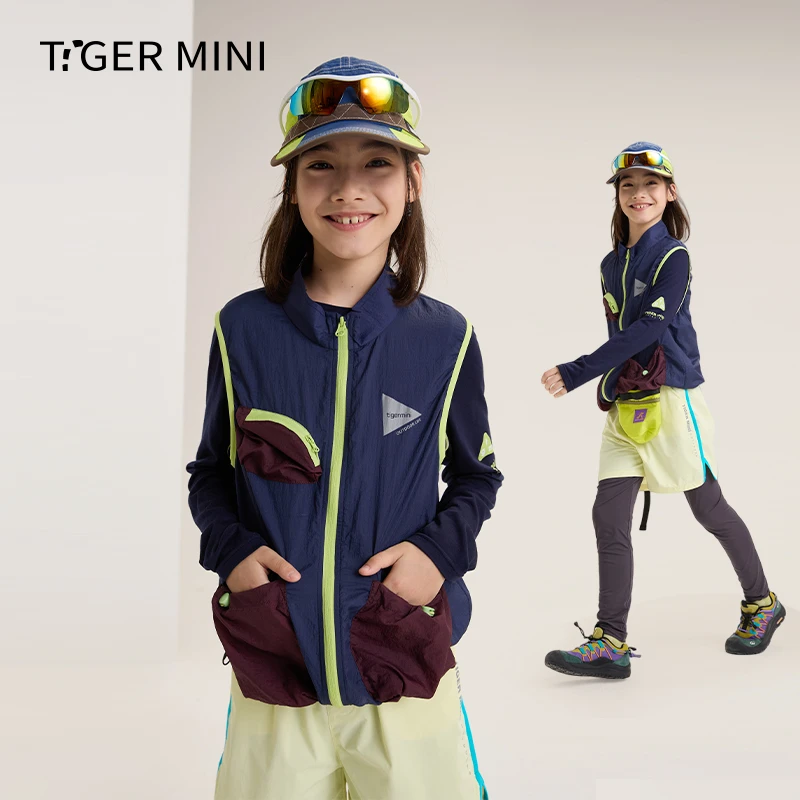 c【吸湿速干】小软冰拼接童装春秋极简风马甲儿童户外运动马甲