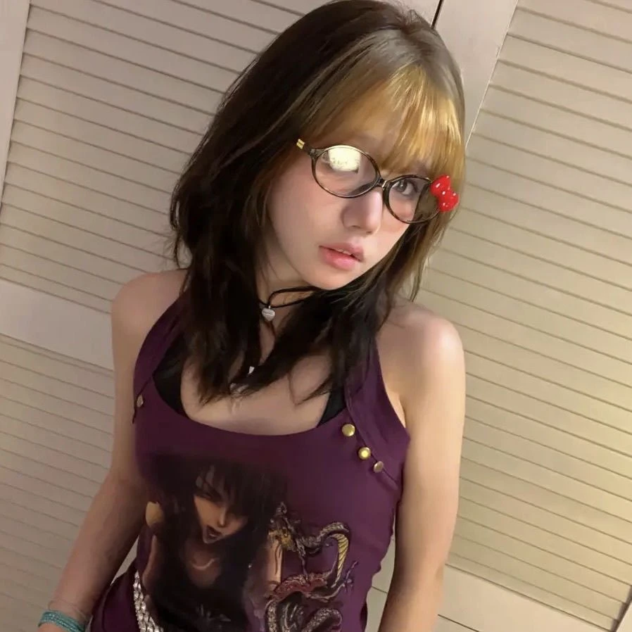 亚文化helloKitty蝴蝶结ins椭圆黑框豹纹眼镜平光镜素颜显脸小