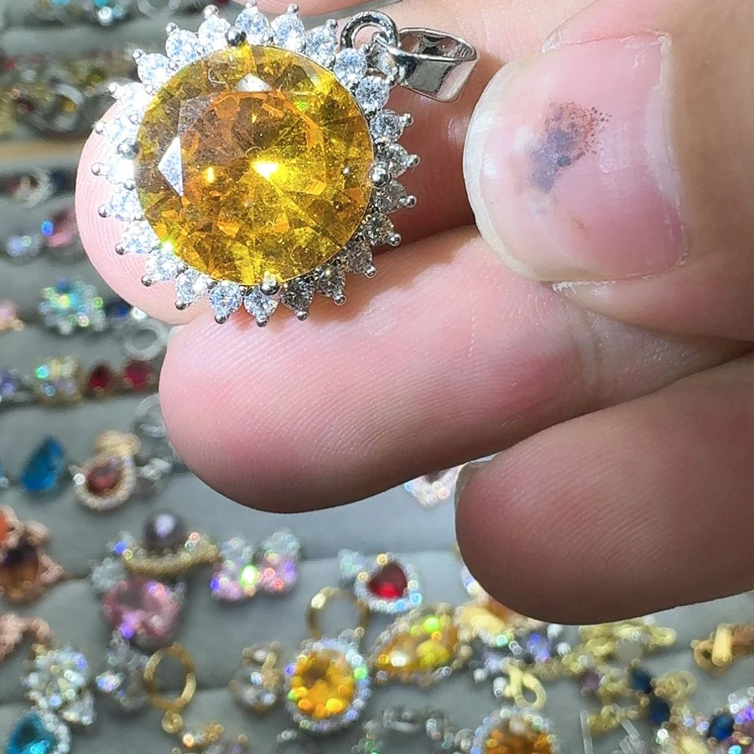 托帕石戒指银S925镶嵌