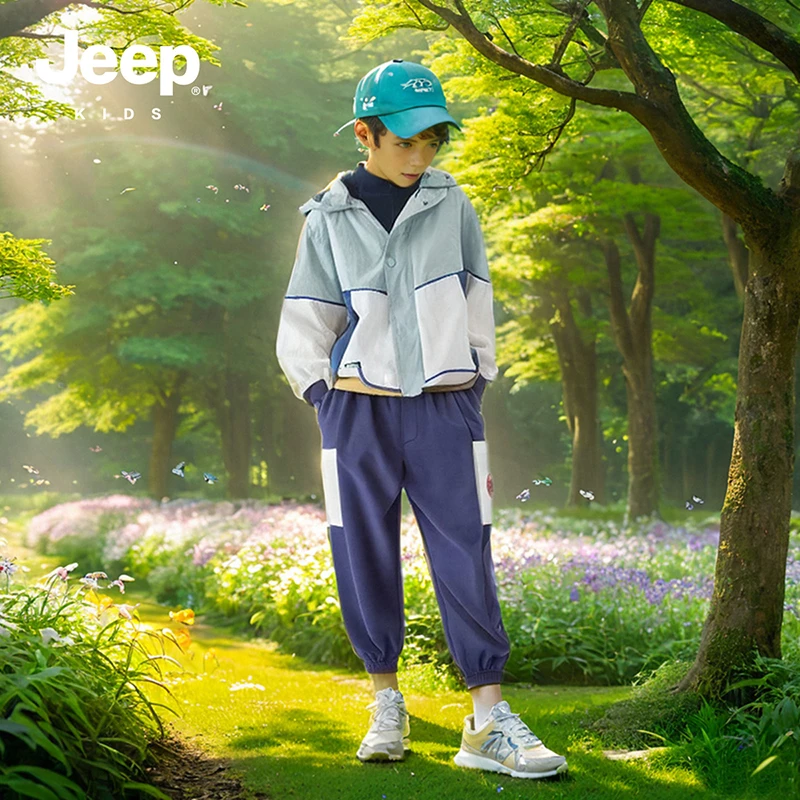 JEEP吉普童装儿童针织长裤男女童户外休闲裤束脚运动裤 QCNK1648