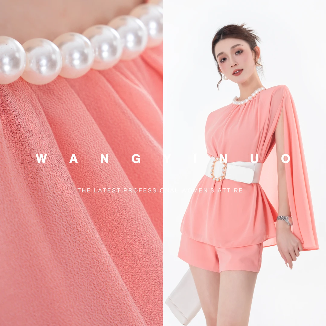 MD定制·依诺【温雅名伶】2025夏季老钱风法式收腰轻奢时尚套装上衣