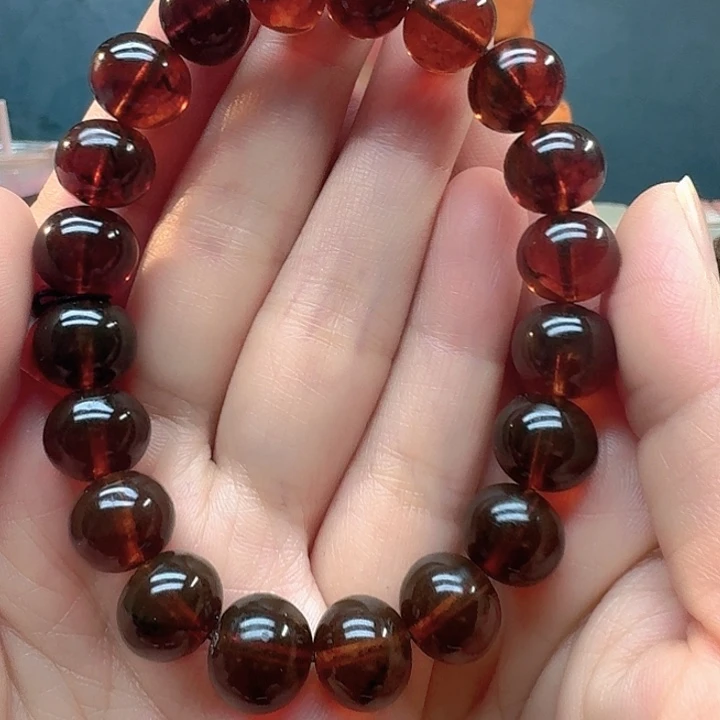 琥珀未镶嵌裸石血珀手串11
