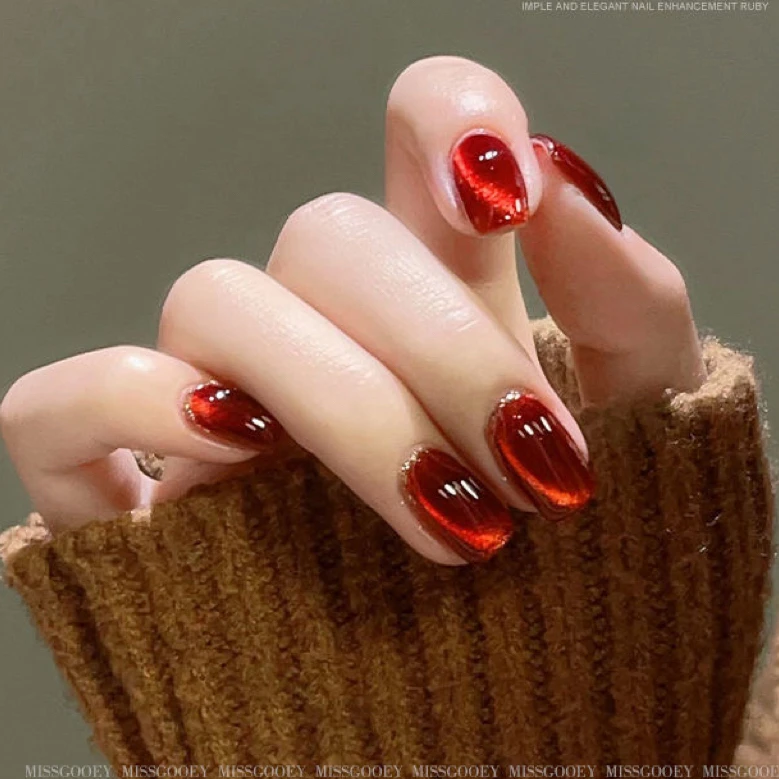 红色单瓶猫眼甲油胶 红色猫眼 红色猫眼爆款甲油胶 开运红猫眼