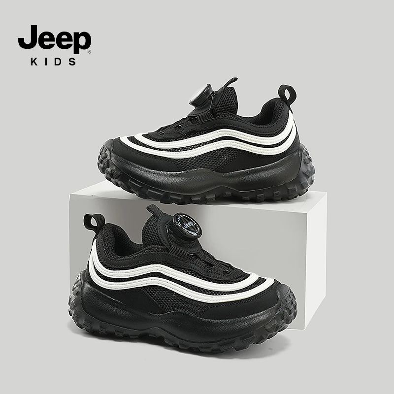 jeep童鞋男童6-12岁户外耐脏运动鞋女童软底老爹鞋秋冬透气跑步鞋