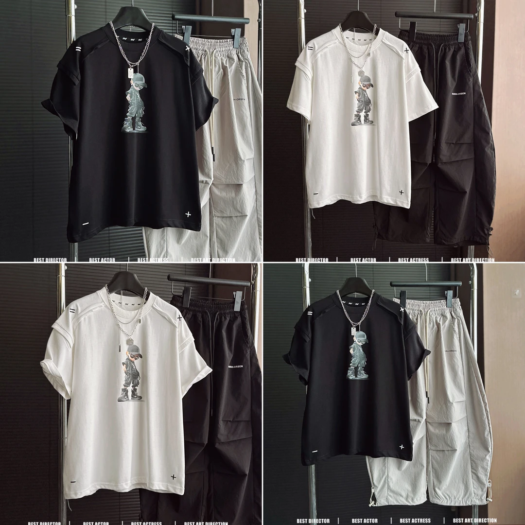 5C045童装2025夏季港风儿童短袖潮流T恤百搭男童帅气半袖上衣