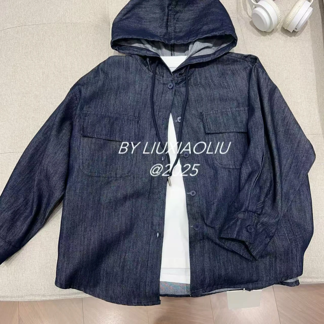 杭州六小六正版 BY LIUXIAOLIU春款儿童牛仔连帽衬衫15501