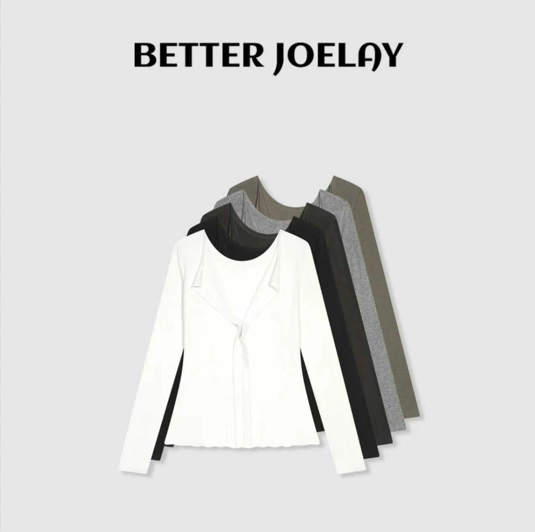 BETTER JOELAY-【慵懒诱惑】时尚百搭T恤长袖慵懒简约两面穿KH3597