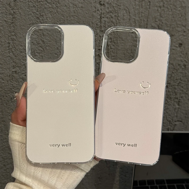 适用苹果iPhone16手机壳15华为p羽纱IMD小众笑脸love小米15新款硬