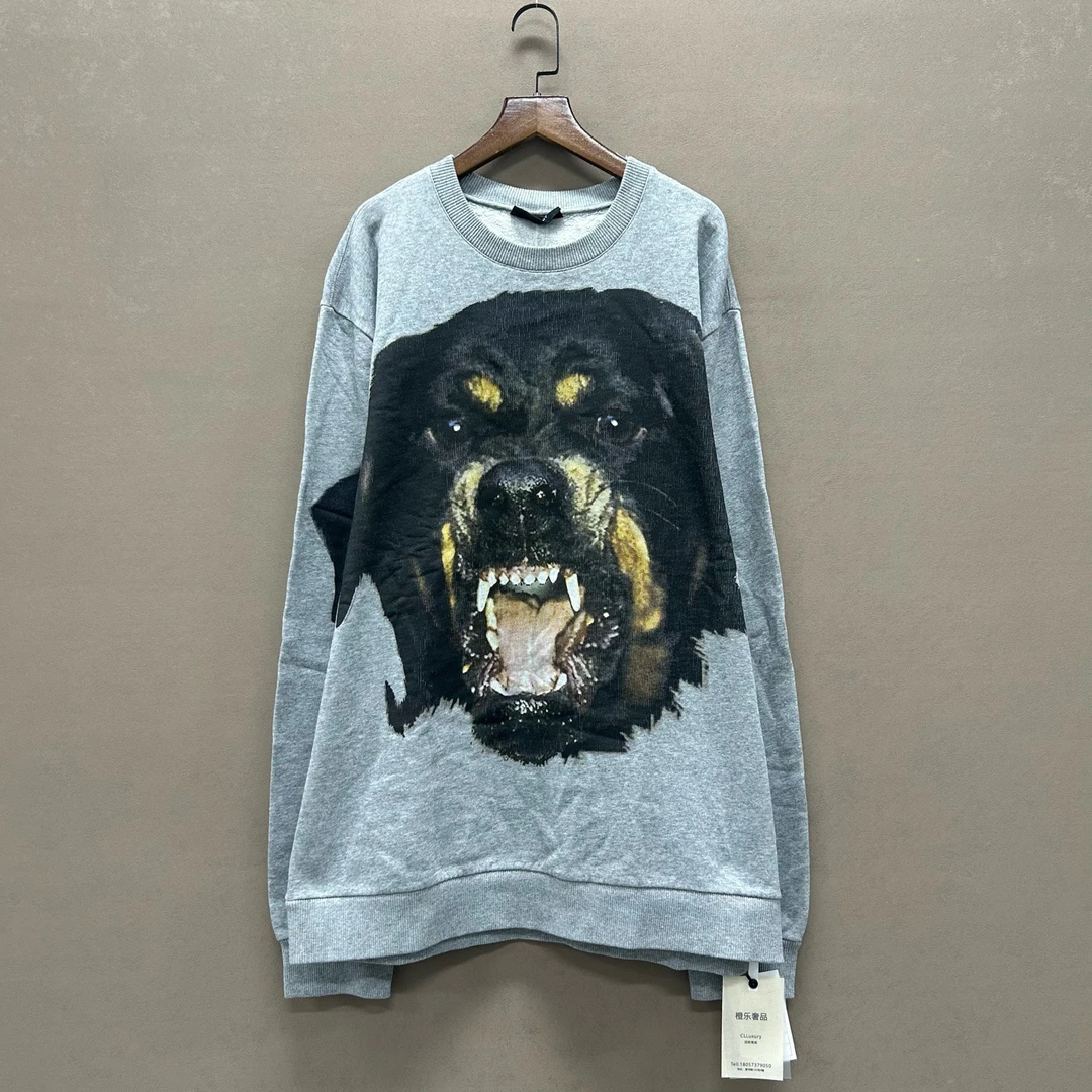 95新 Givenchy/纪梵希 （pm）狗头图案灰色卫衣95新 XL码 ys0000601