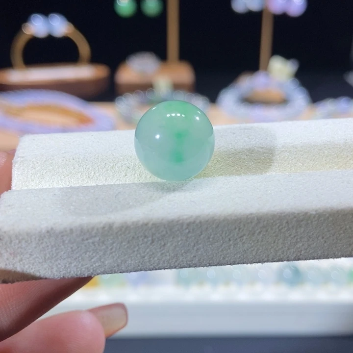 翡翠未镶嵌吊坠(不含链)翡翠冰甜绿圆珠